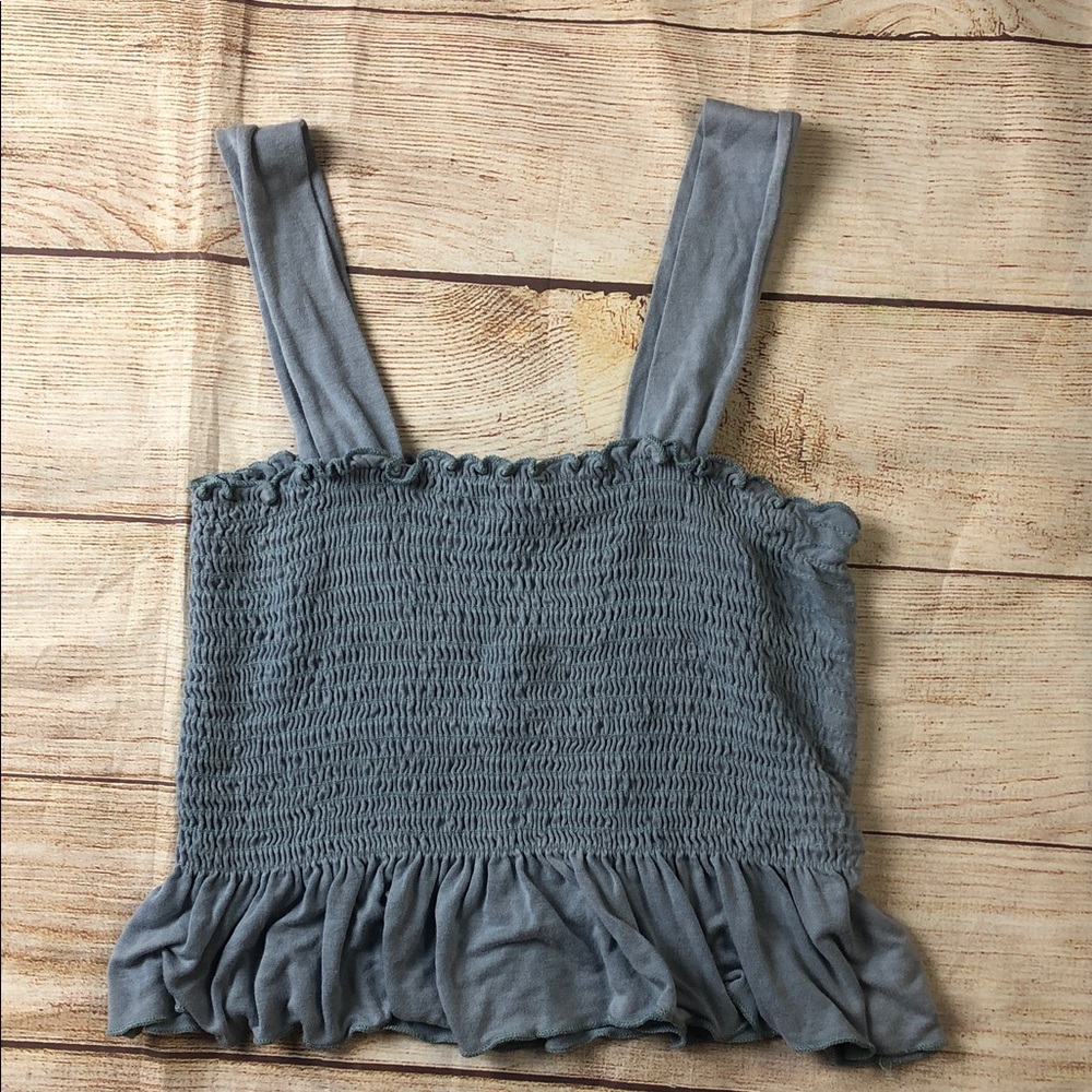Urban Outfitters light blue smocked babydoll crop top 🧡